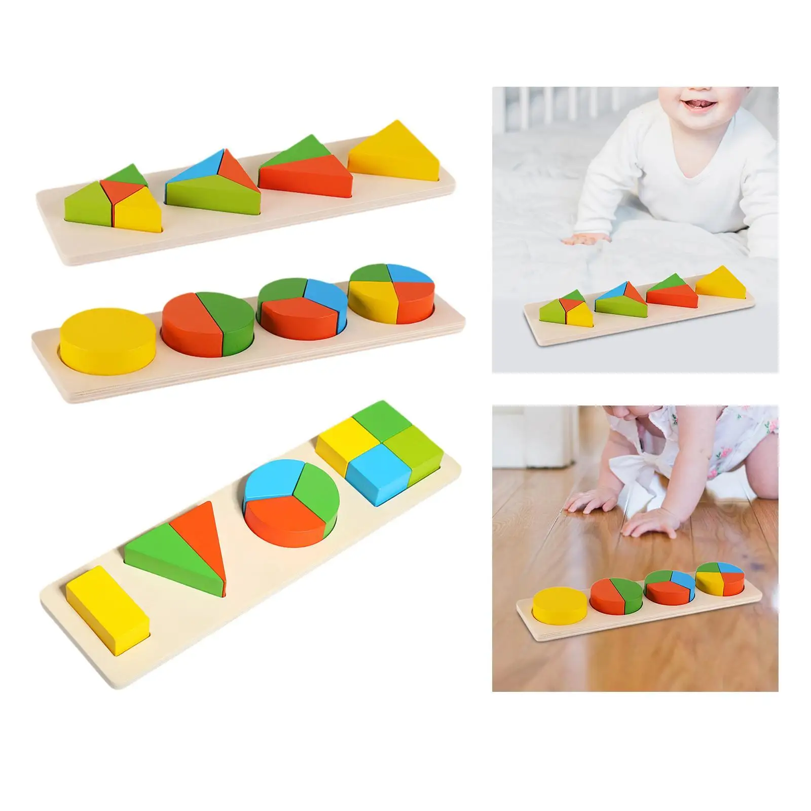 

Geometric Shape Puzzle Interactive Game Montessori Toy for Kids Boys Girls