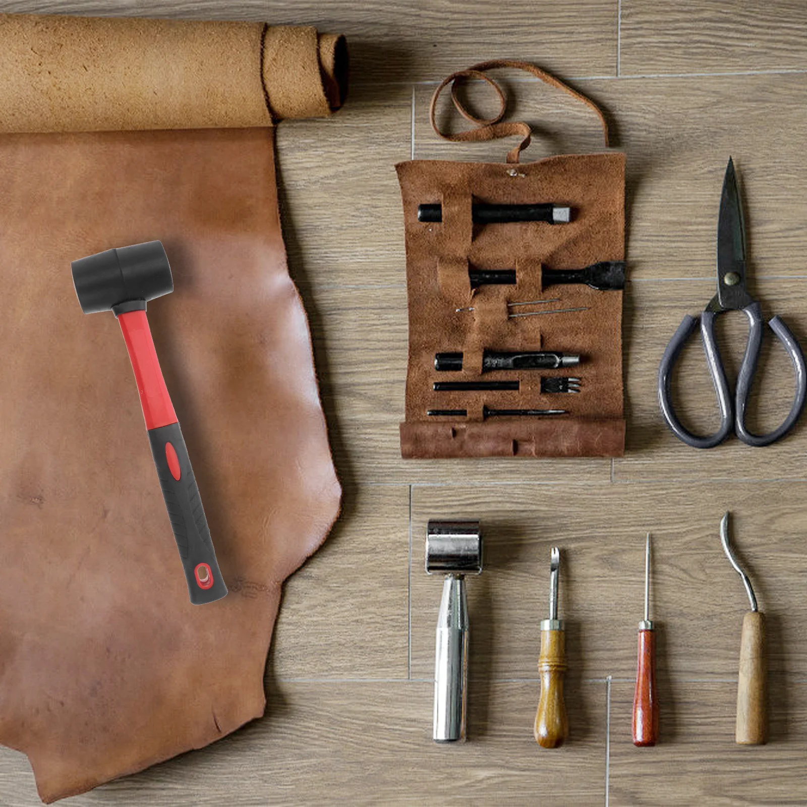 

24Oz Rubber Hammer Fiberglass Handle For Flooring Installation Crafts Home Decoration Repair Tool Plastic Mallet Hand