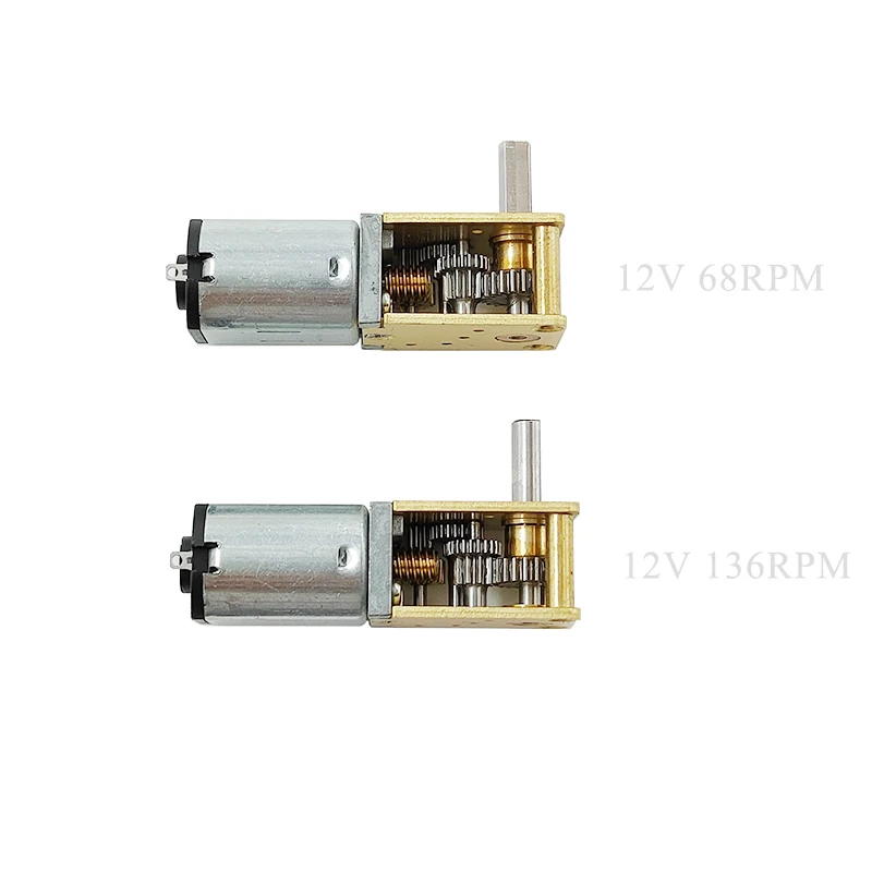 N20 Gear Motor 12V 90 Deg D Shaft Micro Worm Precision Full Metal Gearbox Motor Large Torque DIY Robot Smart Car Electronic Lock