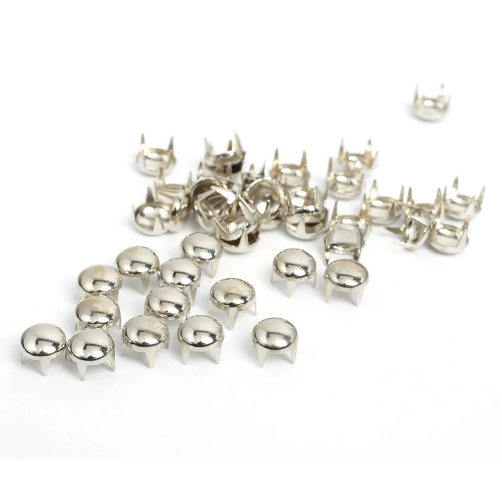 500 Silver 6mm Leathercraft  Round Studs Spots Spikes Rivets Punk Jewelry,Shoes,Bags,clothes Accessories,scrapbooking accessorie