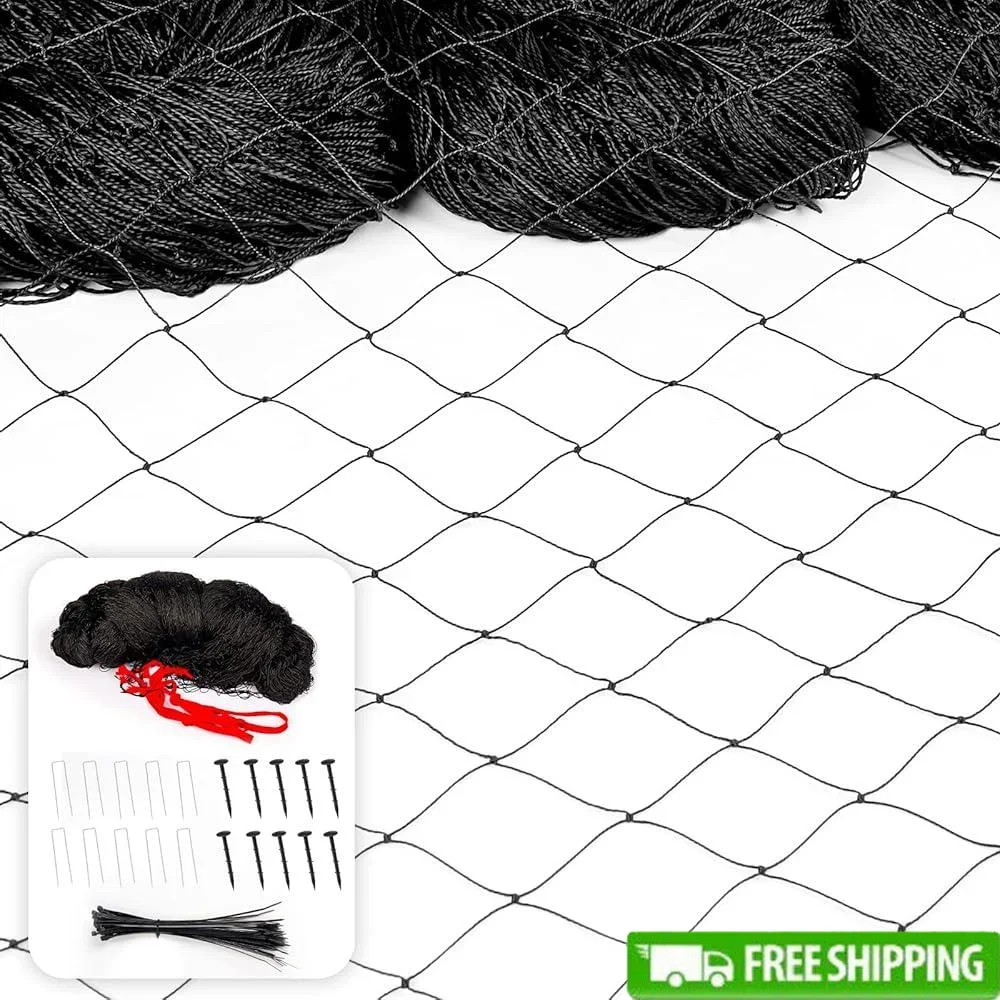 

Сетка для птиц 50x50 футов, сверхмощная нейлоновая сетка, защита птицы, кошек, балконов, птиц, кроликов, сада, прочная уличная защитная сетка