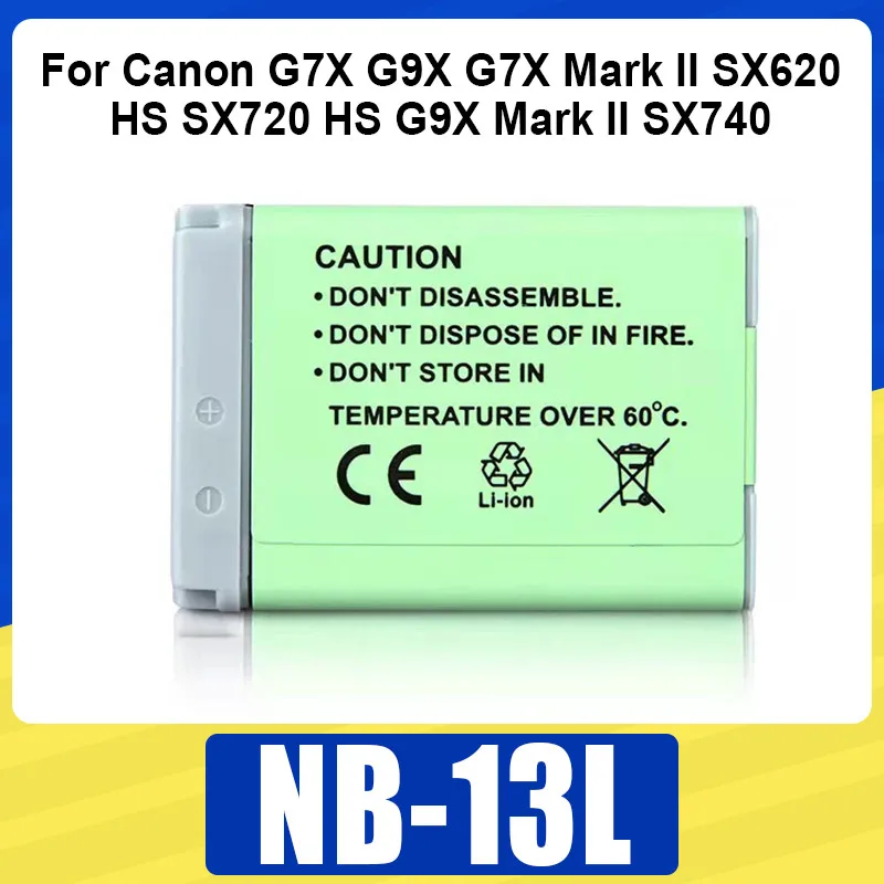 ​NB13L NB-13L Battery 1250mAh Rechargeable Battery For Canon G7X G9X G7X Mark II SX620 HS SX720 HS G9X Mark II SX740 HS Camera