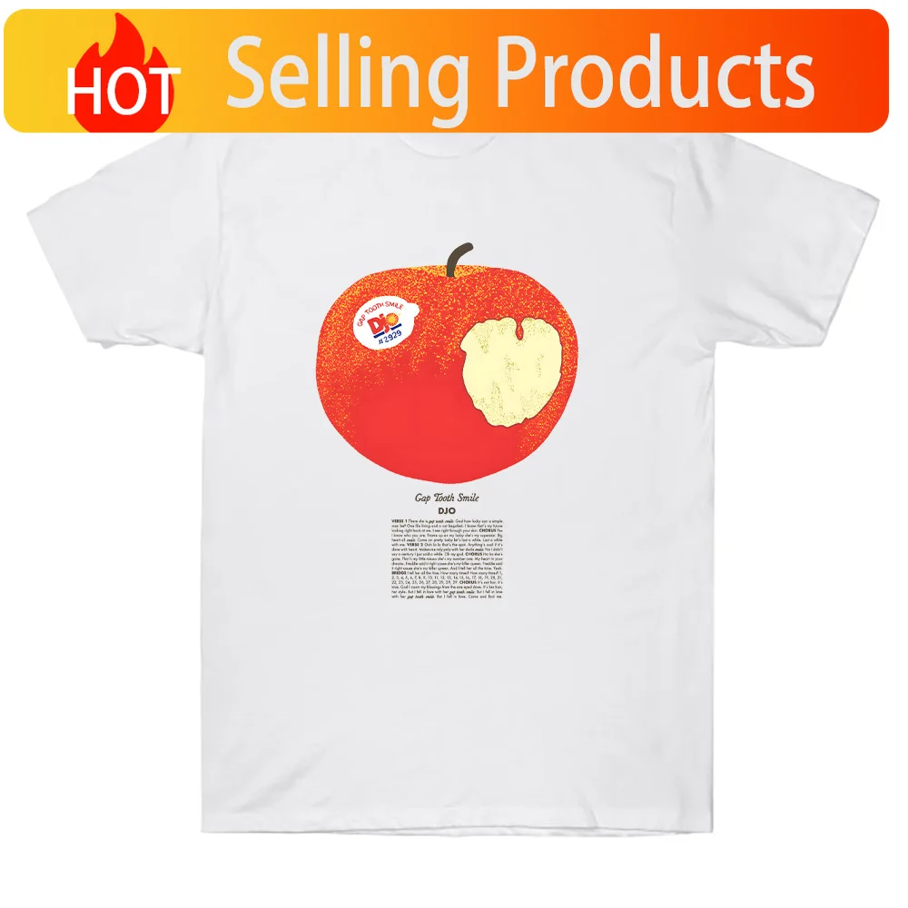 Djo Apple T-Shirt Funny Cartoon Graphic T Shirts Women Short Sleeve Men Tops High Quality Cotton T Shirt Unisex Creative Clothes