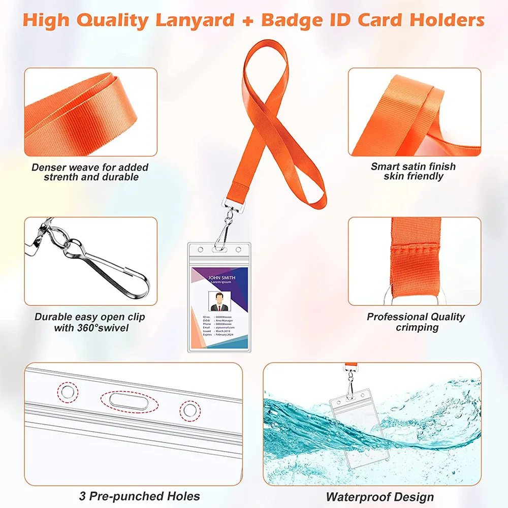 حافظة شارة الهوية، حامل بطاقات الهوية الواقية، حامل شارة، حامل معرف الحبل الملون لمكتب الحدث المدرسي