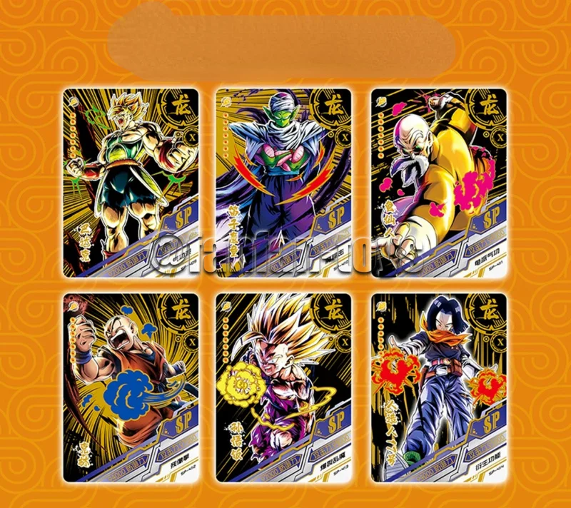 Anime Dragon Ball Trading Coleção Cartões, Son Goku, Saiyajin, Vegeta, TCG, Rare Battle Cards, Brinquedos Presente Crianças, 5 pcs, 25 pcs, 100 pcs