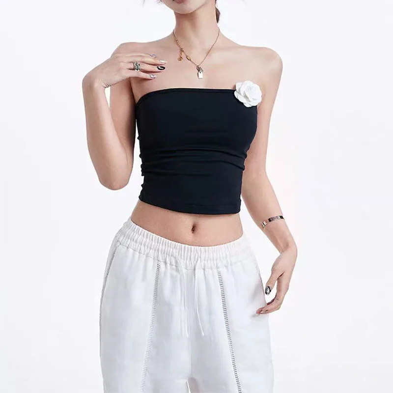 

Camelia Strapless Sports Bra - Non-Slip Push-Up Yoga Crop Top with Lace Embroidery, Slimming Workout Tank for Gym & Training