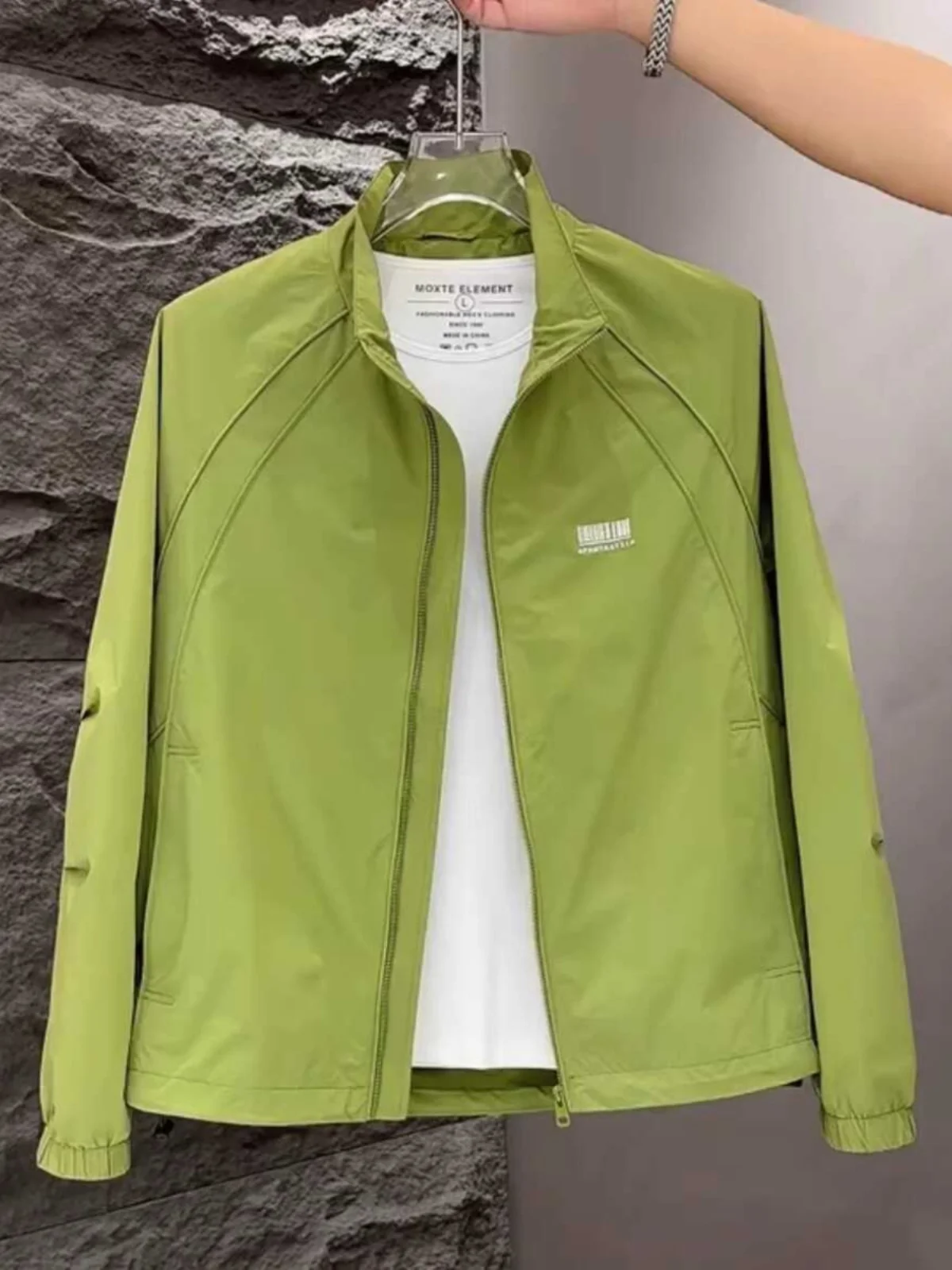 

Мужское тюре с воротником-стойкой, свободная посадка, верхняя одежда с защитой от ультрафиолета, полиэфирная ткань, застежка-молния Long Sve