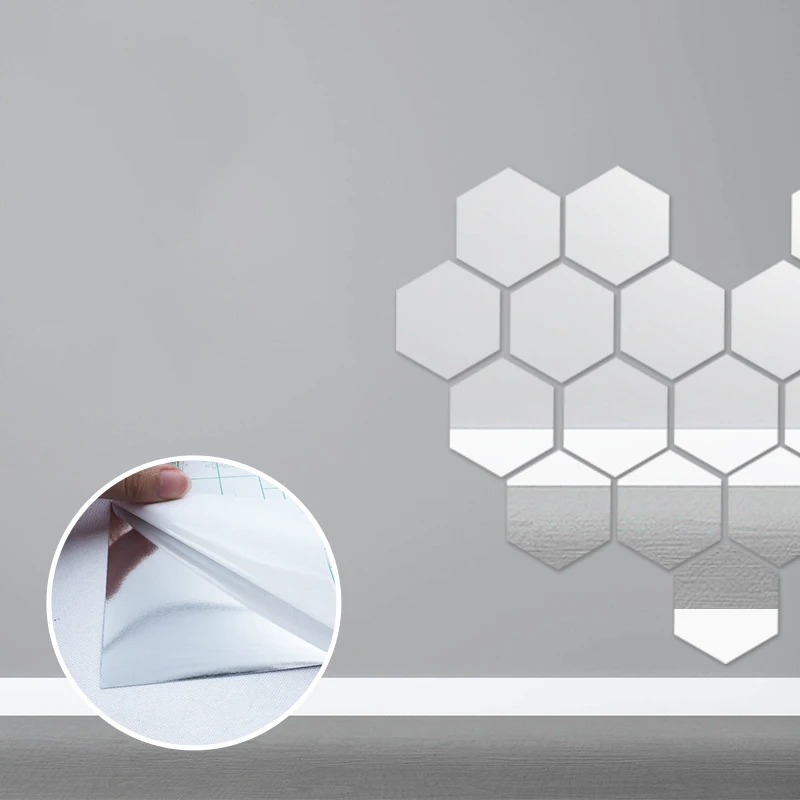 Mirror Wall Sticker Rectangle Self Adhesive Room Decor High Quality Furniture Films Mirror Foil 50X50cm image 6