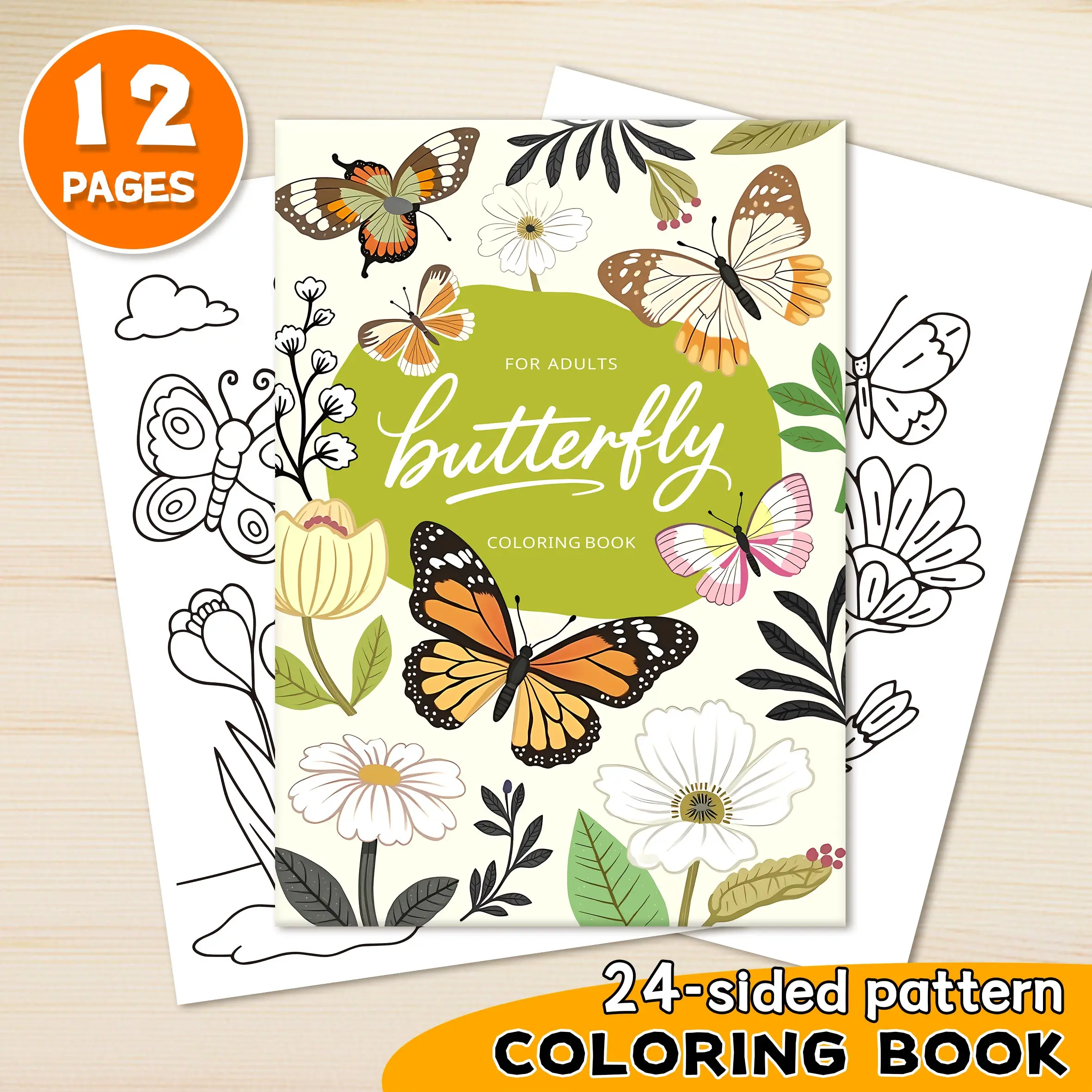 

New A4 size beautiful butterfly theme picture book for daily leisure activities for teenagers and adults (Cozy Space Coloring)