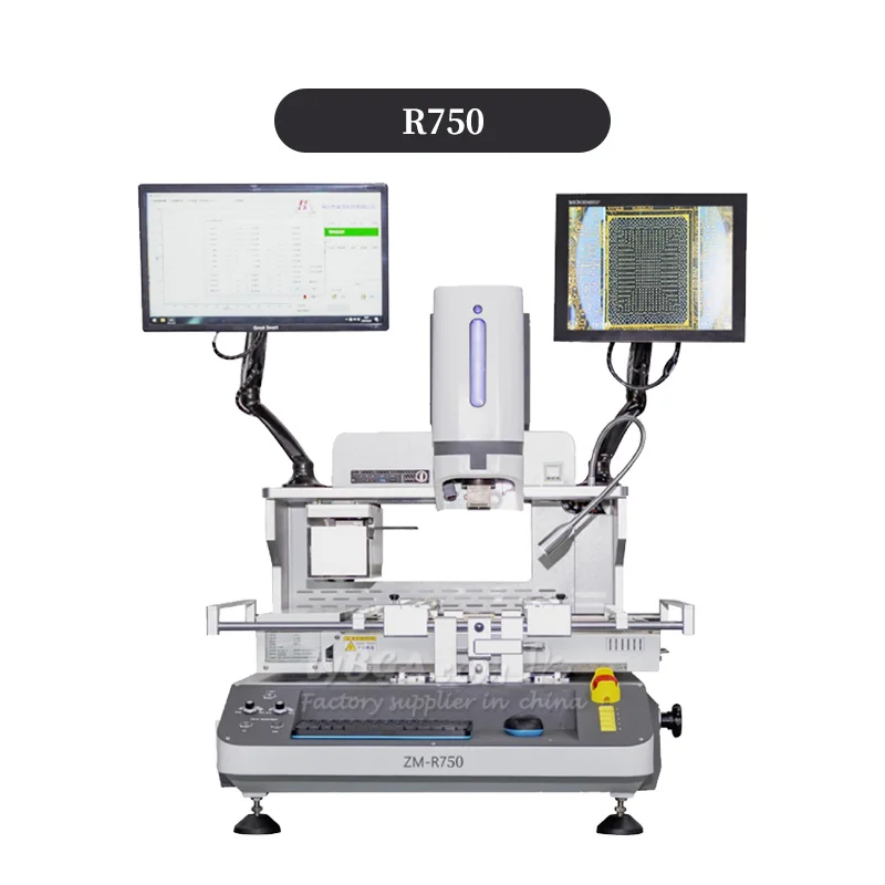 -R750 Optical Alignment Industrial BGA Rework Solder Station IR Temperature Zone IPhone Chip GPU CPU PCB Soldering Machine