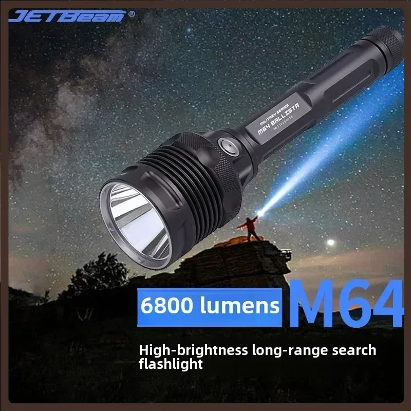 Jetbeam m64 poderosa lanterna led luminus SBT-90 6800 lúmen tocha para busca e caça acampamento com 2x18650 bateria