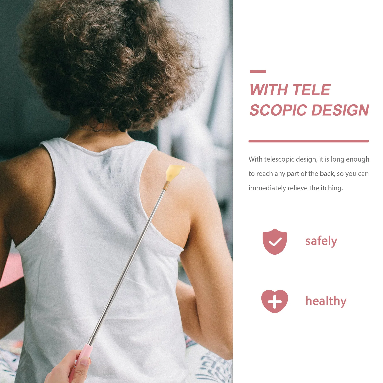 

2 шт., телескопический металлический инструмент для царапин на спине, портативная массажная палочка, снимает зуд