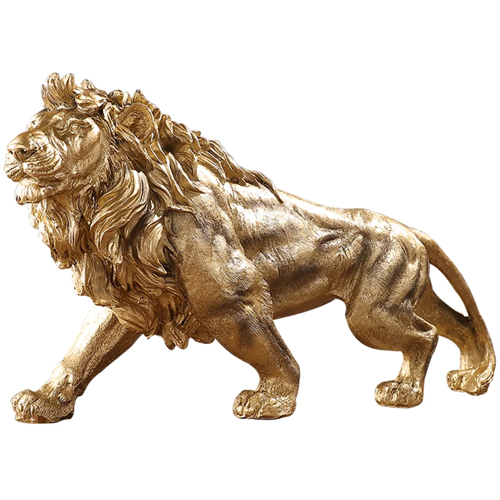 

Ornaments Compact Lion Craft Vintage Decor Dining Table Miniature Figurine Resin Statue Home Decoration Office