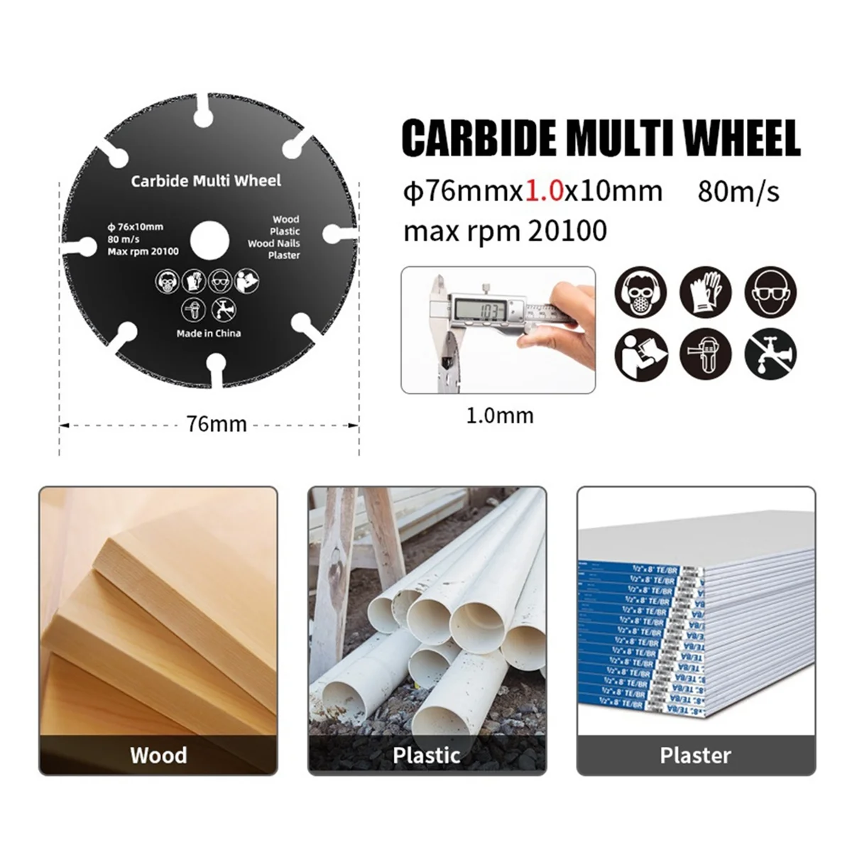 アングルグラインダーディスク,樹脂,丸鋸刃,鋼研磨,3インチ,76mm, 3個