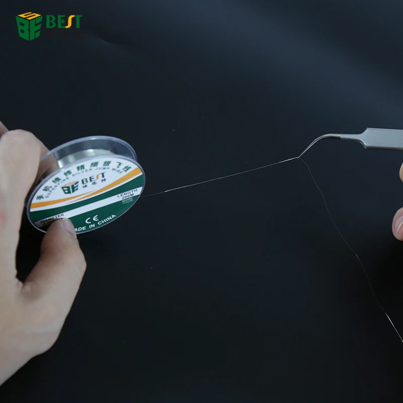 200M 0.009mm filo di salto in argento Ultra Fine isolato Fly Line per iPhone scheda madre saldatura riparazione Superfine PCB Jumper Wire