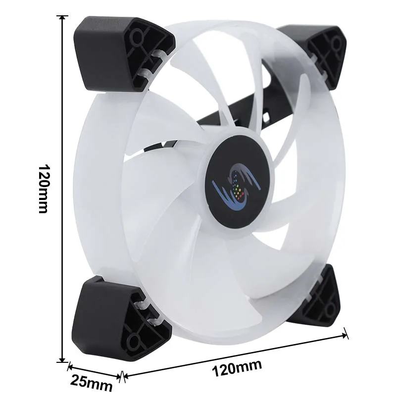 120mm PC Case Fan RGB Cooling Fan Cpu Cooler Fan Wireless 4Pin PWM LED Case Fans Computer Case Fan Chassis Cooling Ventilador view 5