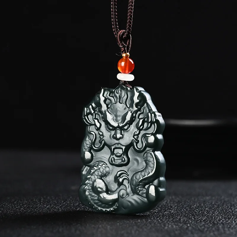 

Hetian Jade Antique Dragon Jade Pendant Xinjiang Green Jade Tower Green Fine Material Zodiac Dragon Jade Pendant Jade Pendant Ja