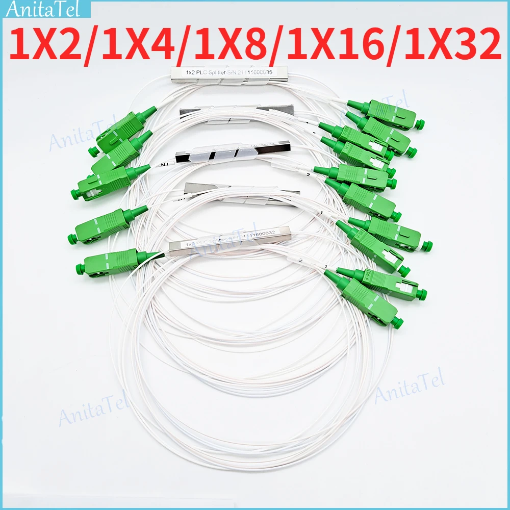 

1X2 1X4 1X8 1X16 1X32 PLC 0.9mm 1m SC/APC Fiber Optic Splitter SM Single Mode G657A1 PVC FTTH Fiber Optical Splitter New