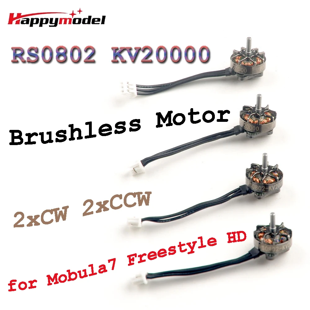 

4Pcs HappyModel RS0802 20000KV 1.5mm Brushless Motor CW CCW for Mobula7/Mobula7 Freestyle HD FPV Tinywhoop Drones Model Parts