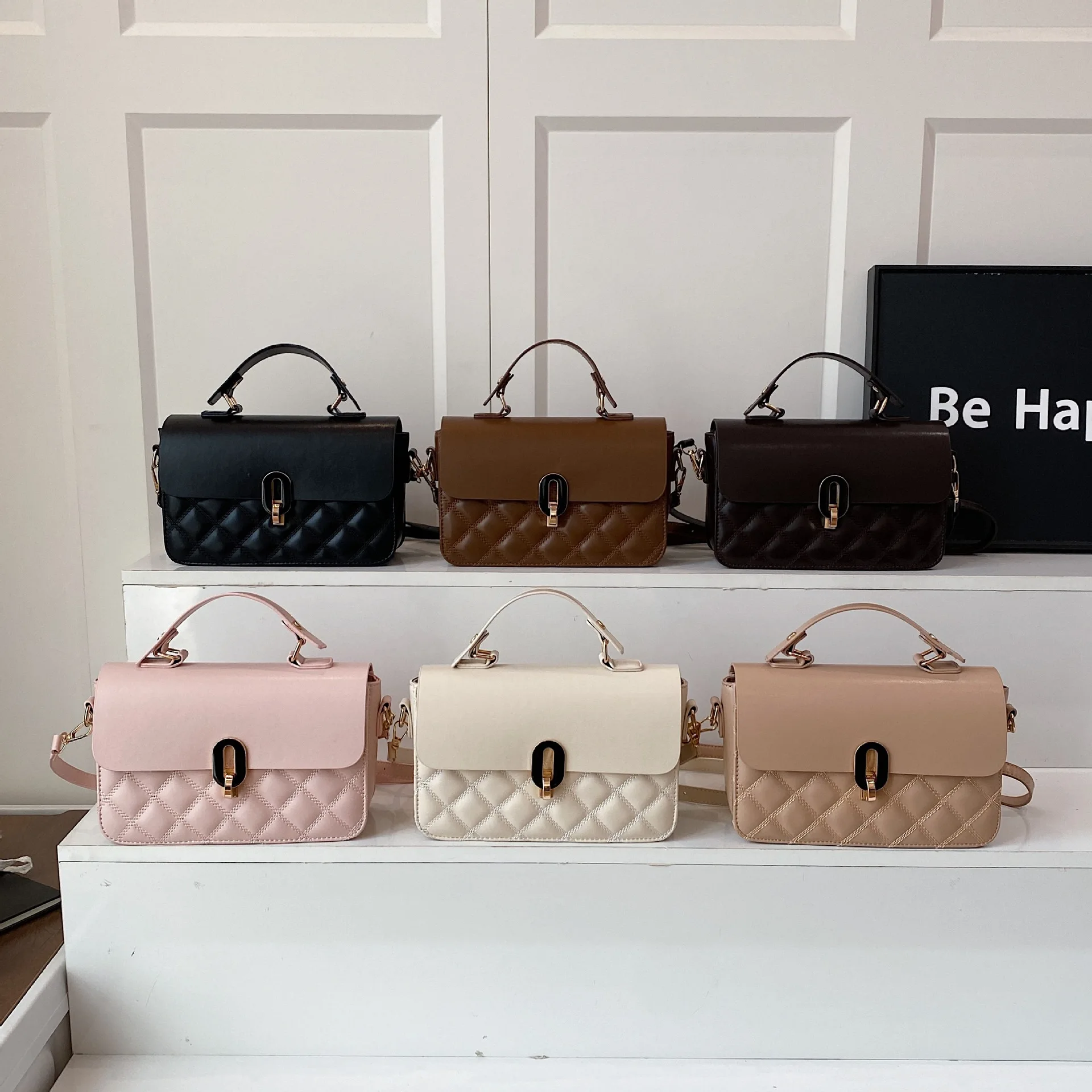 

2025 Quilted Mini Square Bag for Women Genuine Leather Multi-way Crossbody Purse, Vintage Chic Chain Strap Shoulder Bag for Work