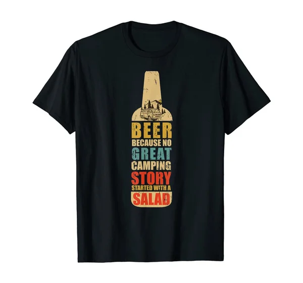 Beer Lover No Great Story Started with A Salad Funny Camping Summer Fashion Printing Casual 100%Cotton T Shirt