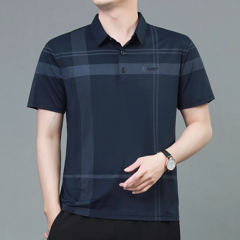 

New Summer Graphic T Shirts Men Quick Drying Sport Printed T-shirt Man Short Sleeve Turn Down Collar