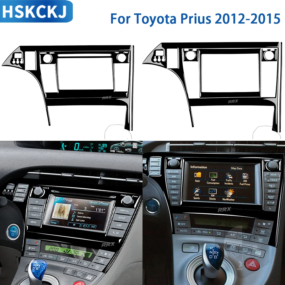 Toyota prius 2012 2013 2014 2015用アクセサリー,プラスチック,黒色,シーリングパネル用,装飾ステッカー