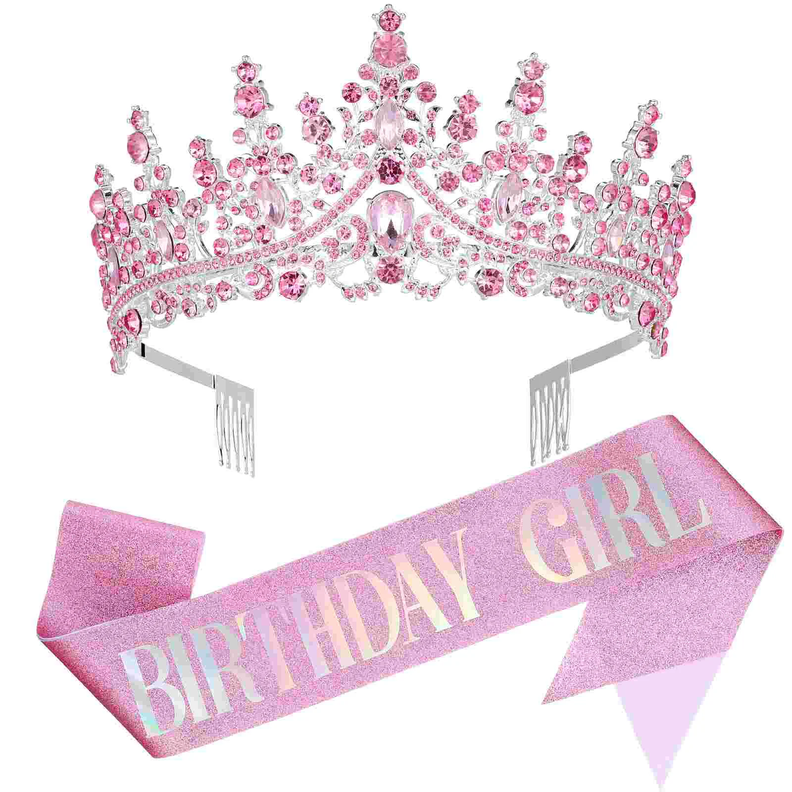 

Belt Crystal Crown Birthday Sash And Tiaras For Women Princess Crowns Little Girls