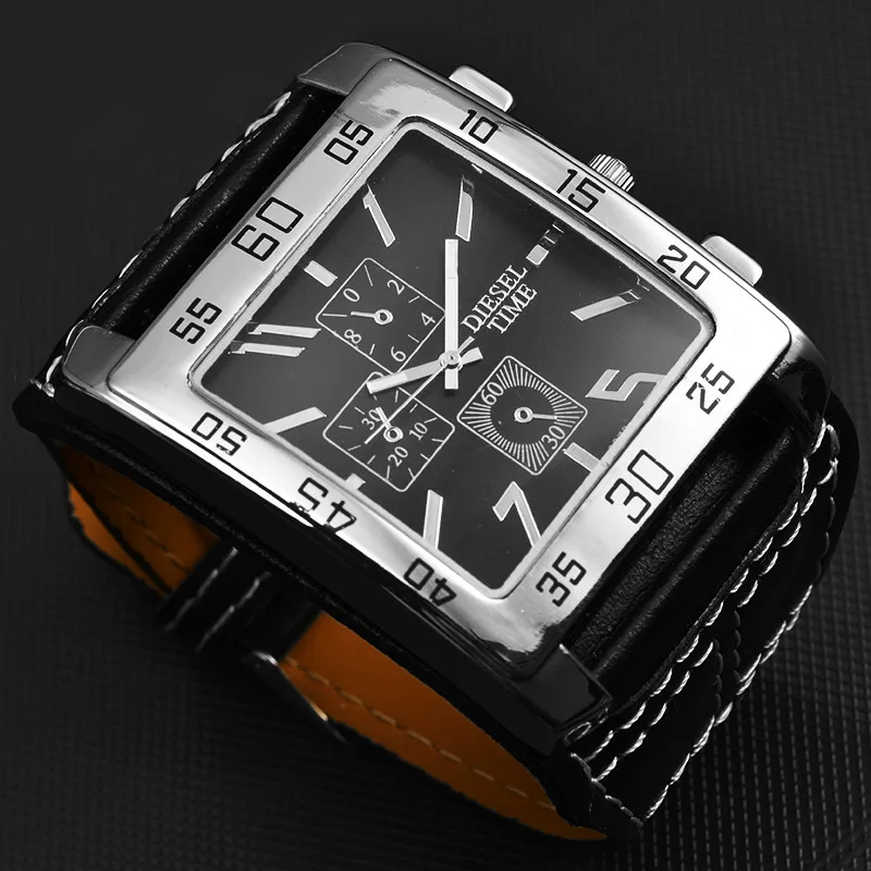 UTHAI W101 Watch For Men Leisure Sports Wristwatch Military Watch Square dial Male\'s Fashion Handsome Quartz Clock Watches