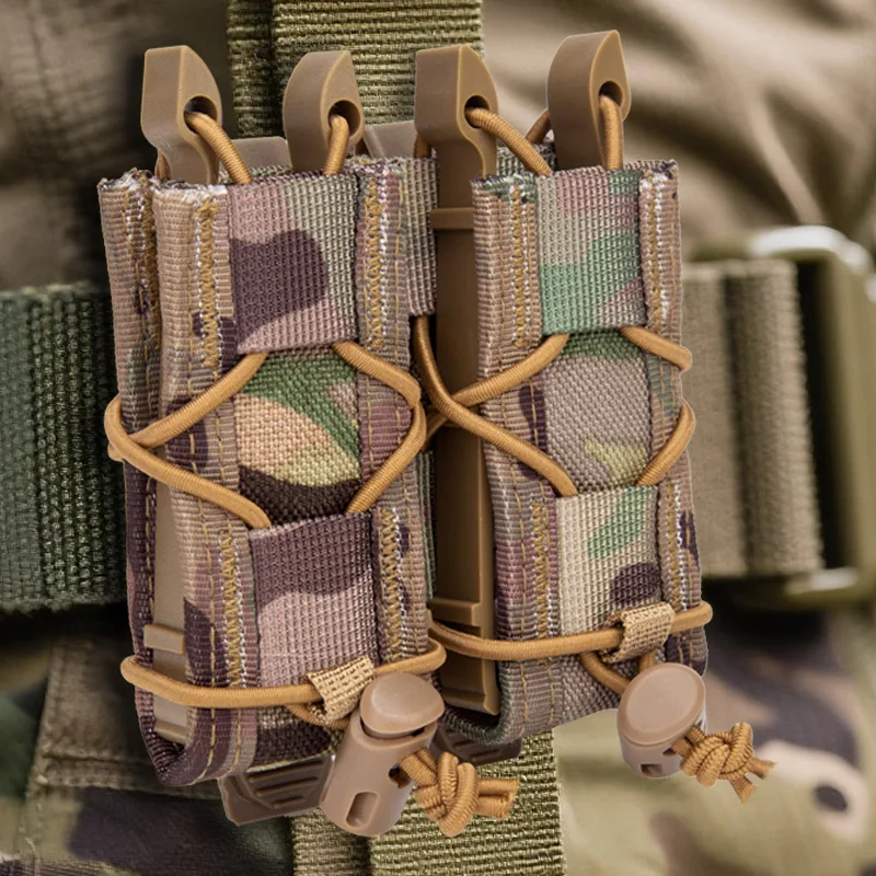 Neue 9mm Doppelmagazintasche für 9mm/.45 Pistolenmagazine, MOLLE Taktische Schnellverschluss-Magazintasche, Jagd- und Gewehrzubehör – Detail 2