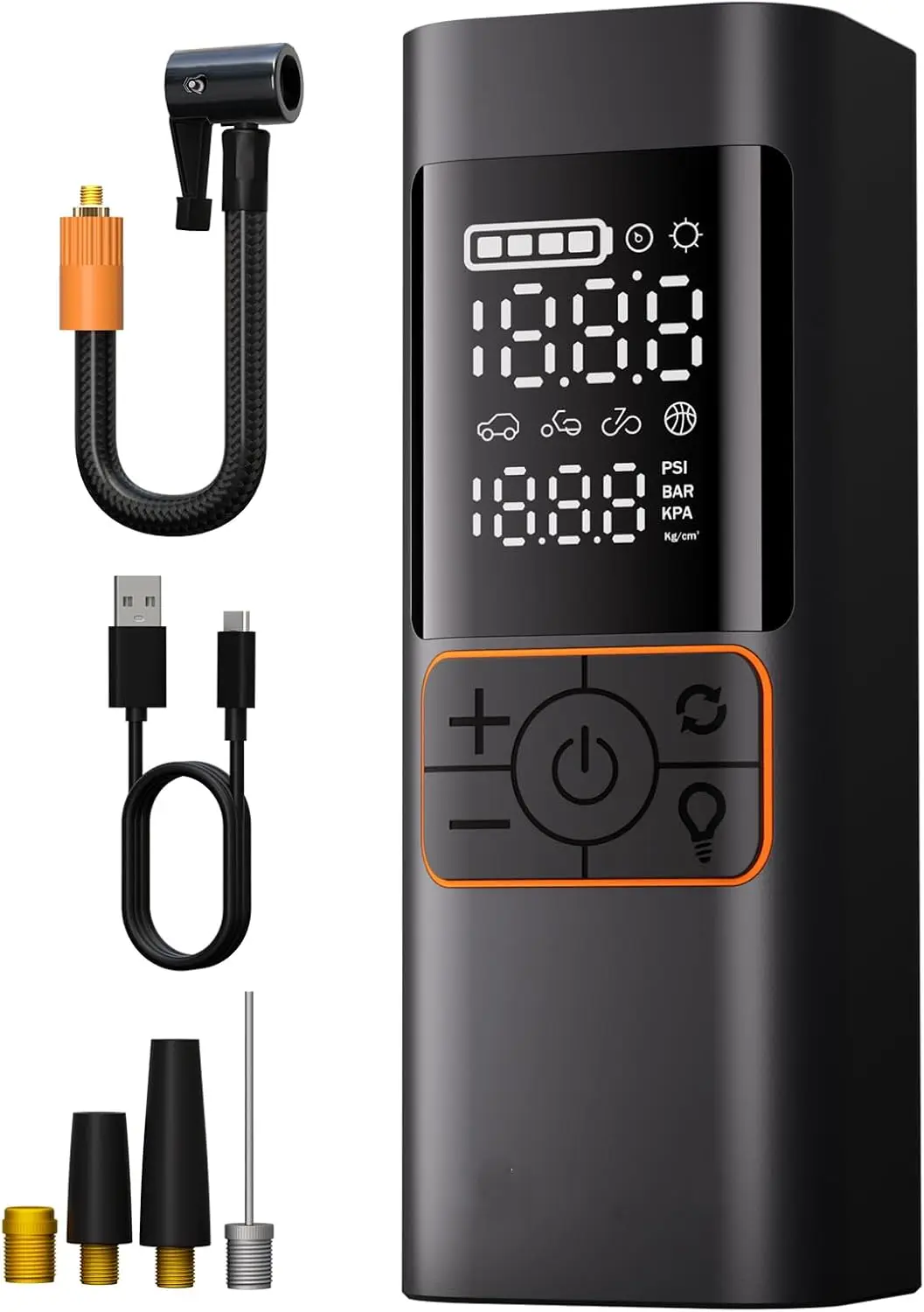 

Портативный насос для накачивания шин, 20000 мАч, воздушный компрессор, светодиодный дисплей для автомобилей, грузовиков, внедорожников до 180 фунтов на квадратный дюйм, автомойка и обслуживание