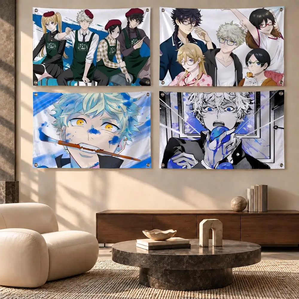 Blue Period Art of Anime Artistic Flags Festive Decorative Banner for Camping, Family Parties & Garden Wall Decor, Great Gift