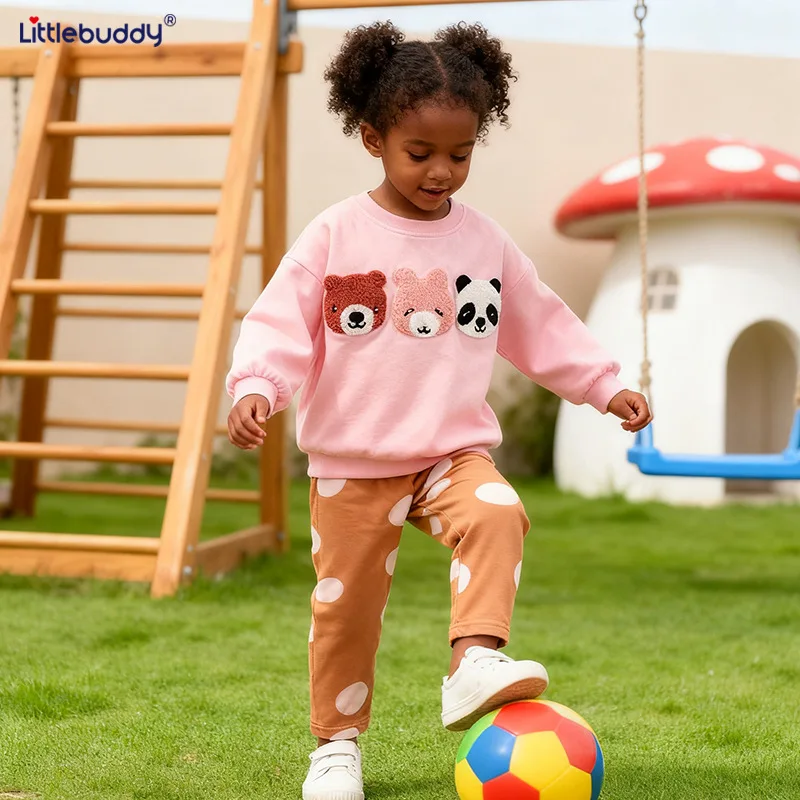 European and American style spring and autumn new girls long-sleeved children's suit sweater children's suit leggings suit
