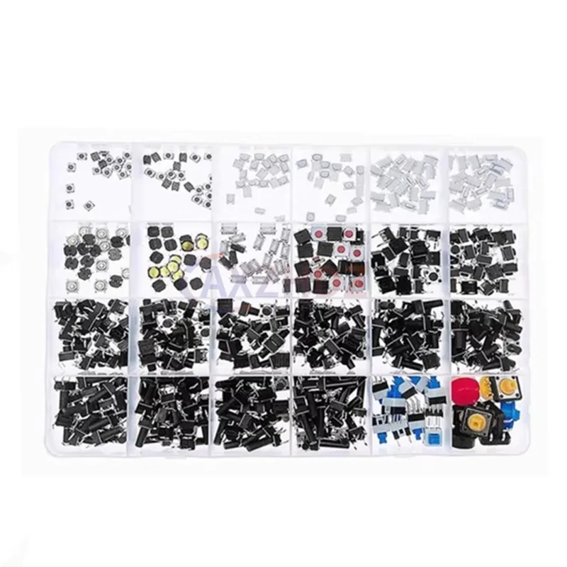 460 stks 24 Waarden Tactile Drukknop SMD DIP Micro Momentary Tact Switch Assortiment Kit voor Auto Afstandsbediening met doos