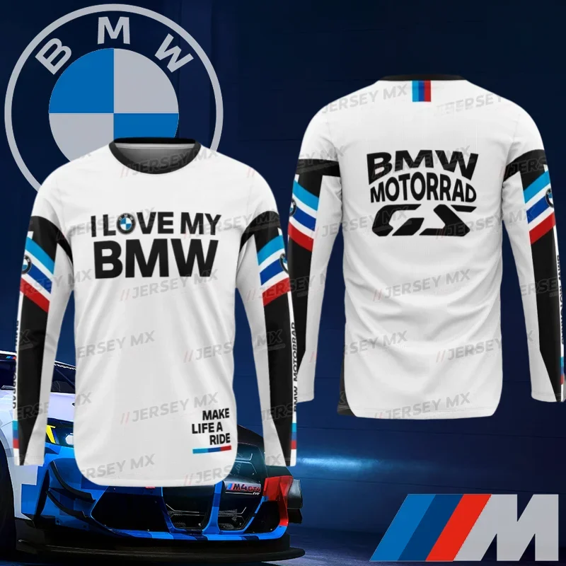 

New 2025 BMW Quick-drying Long-sleeved High-end Luxury BMW Brand Sports and Leisure T-shirt Car Lover Gift Cycling Suit Top Moto