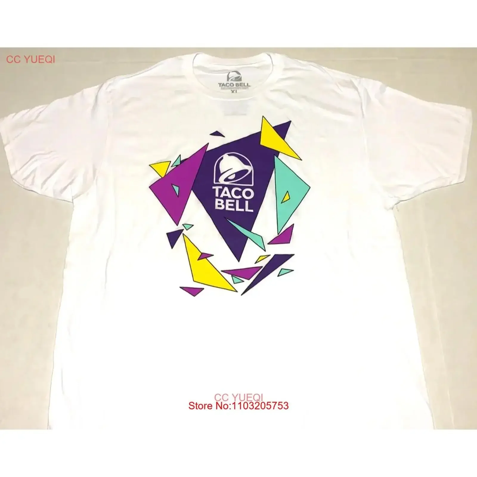 

Красочная футболка Taco Bell Restaurants, новая винтажная стираная модная футболка XL, удобная, слегка уличная одежда, дышащая мужская футболка унисекс