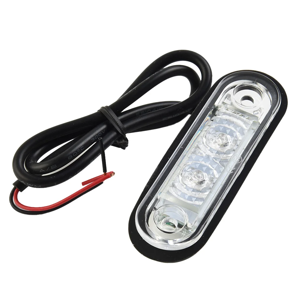 12V/24V FLUSH FIT LED MARKER LIGHTS White LED Dome Light Car Truck Trailer Van Bus Buggy Side Light Signal Light 2 Lights