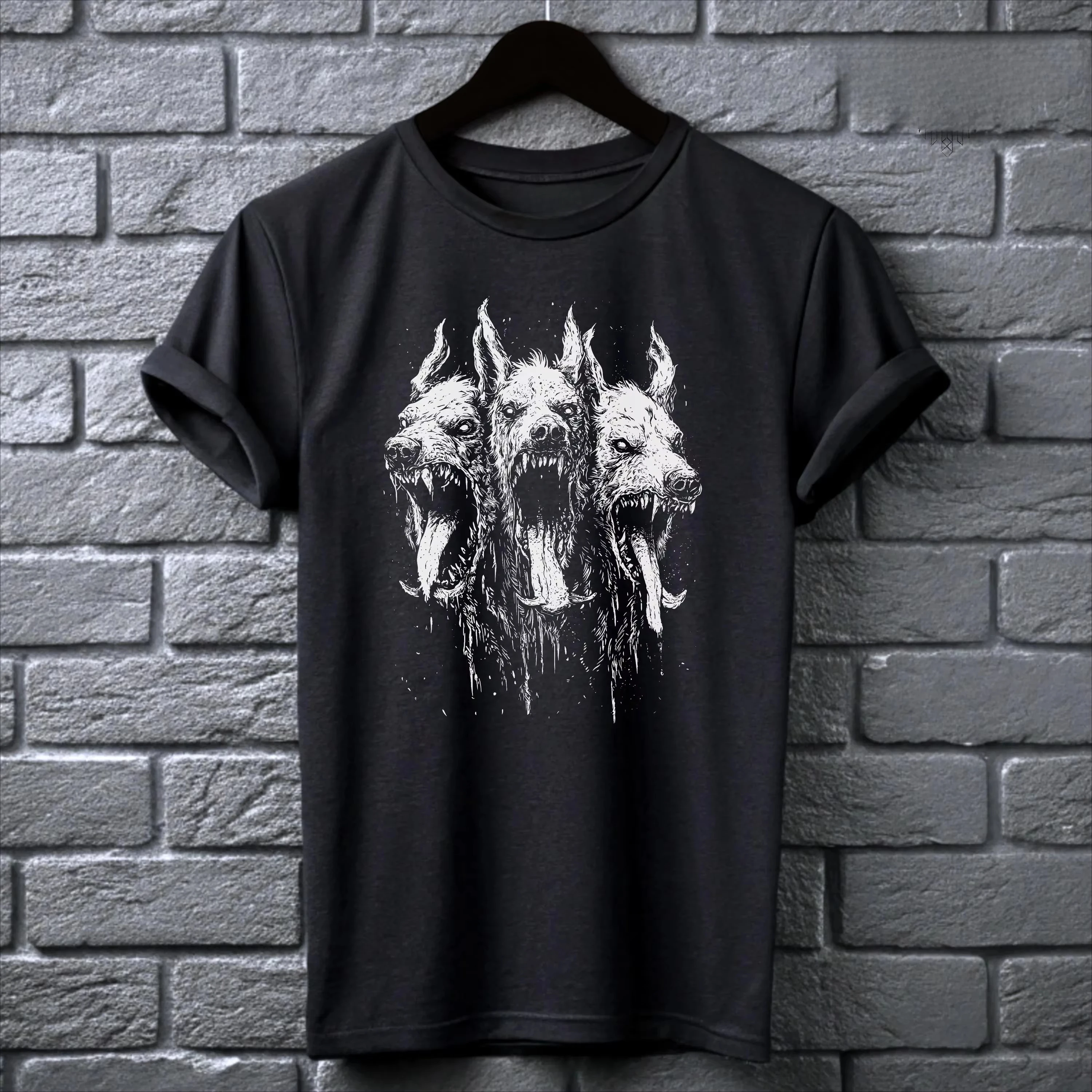 

Best Selling Cerberus Hellhound Tee // Mythical Three-Headed Dog Shirt // Alt Clothing for Men // Dark Fantasy Aesthetic Men Tee