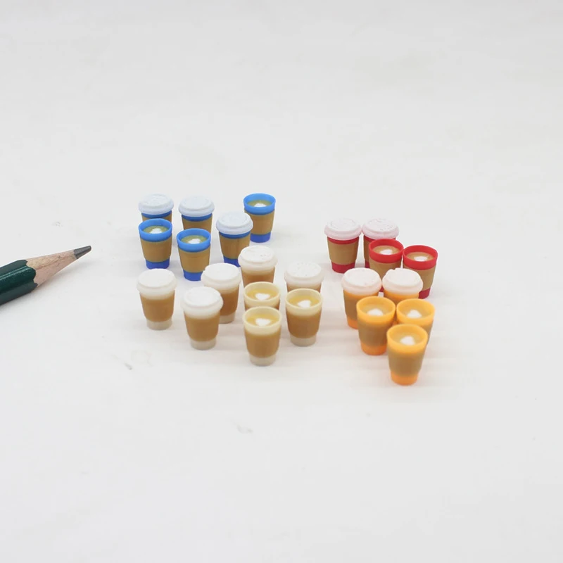 4 pezzi carino casa delle bambole in miniatura mini con tazza di caffè latte mini bevande modello per accessori per bambole casa delle bambole