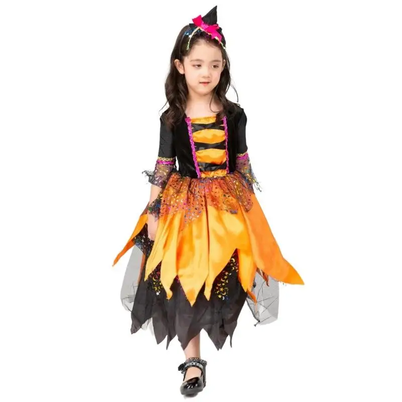 طقم زي تنكري للسيدات بتصميم مجوف لشخصية الساحرة لعيد الهالوين، ملابس أطفال لعيد الهالوين بتصميم مجوف، طقم ملابس للعب الأدوار #5