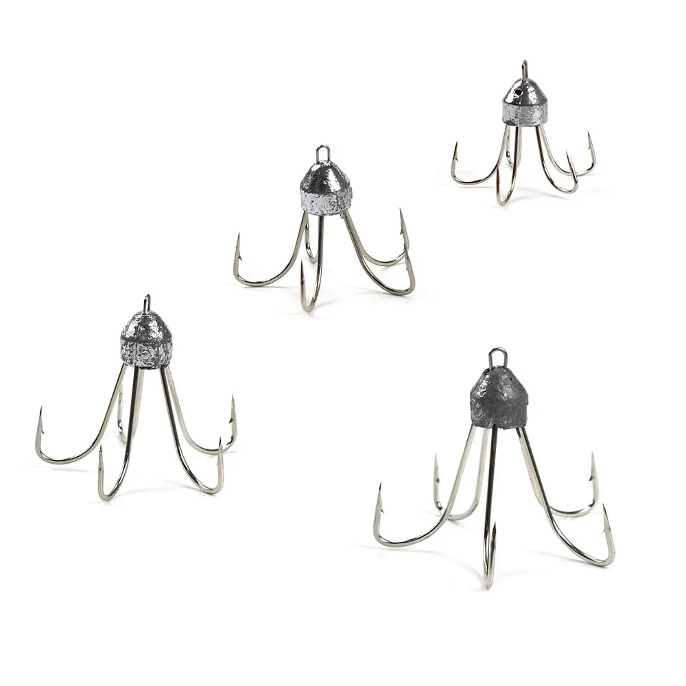Angelhaken mit fünf Klauen und Anker aus Kohlenstoffstahl, Bleigeschwerter Haken, große Angelhaken mit Gewichten, 30 g, 40 g, 50 g, 60 g