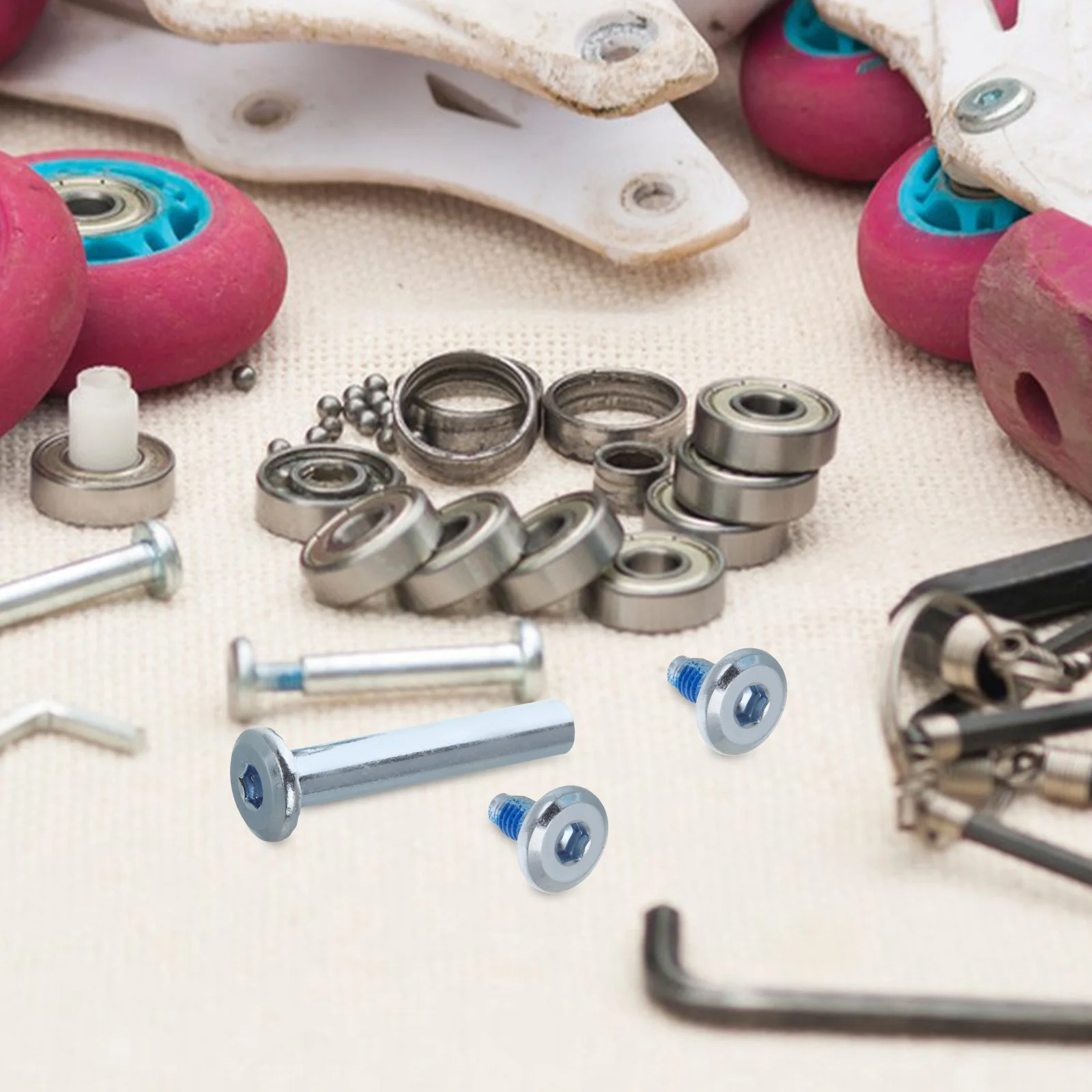 20Sets Roller Skate Screws Aluminum Alloy Durable Replacement Parts Skates Roller Skating Tools Wheel Screws Hardware Parts