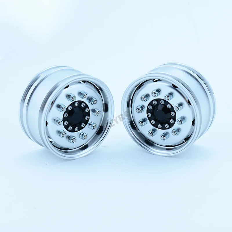 2pcs 1:14th Scale Metal Width 25mm Wheels Hub Rim for Tamiya RC Dump Truck SCANIA 770S R620 VOLVO BENZ Arocs MAN TGX LESU Car