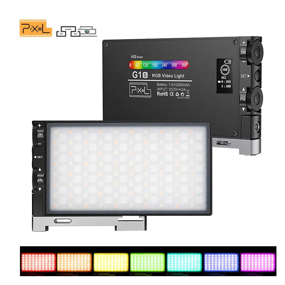 Pixel RGB Photography Video Light Ultra Slim Rechargeable LED Fill Video Lamp for YouTube Tiktok Shooting