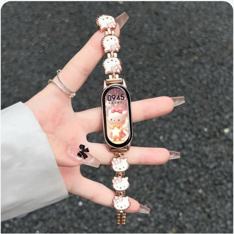 

Metal strap for Xiaomi band 9 Stainless steel Sport watchband for Xiaomi band 8 Correa bracelet Woman Smartwatch Wristband