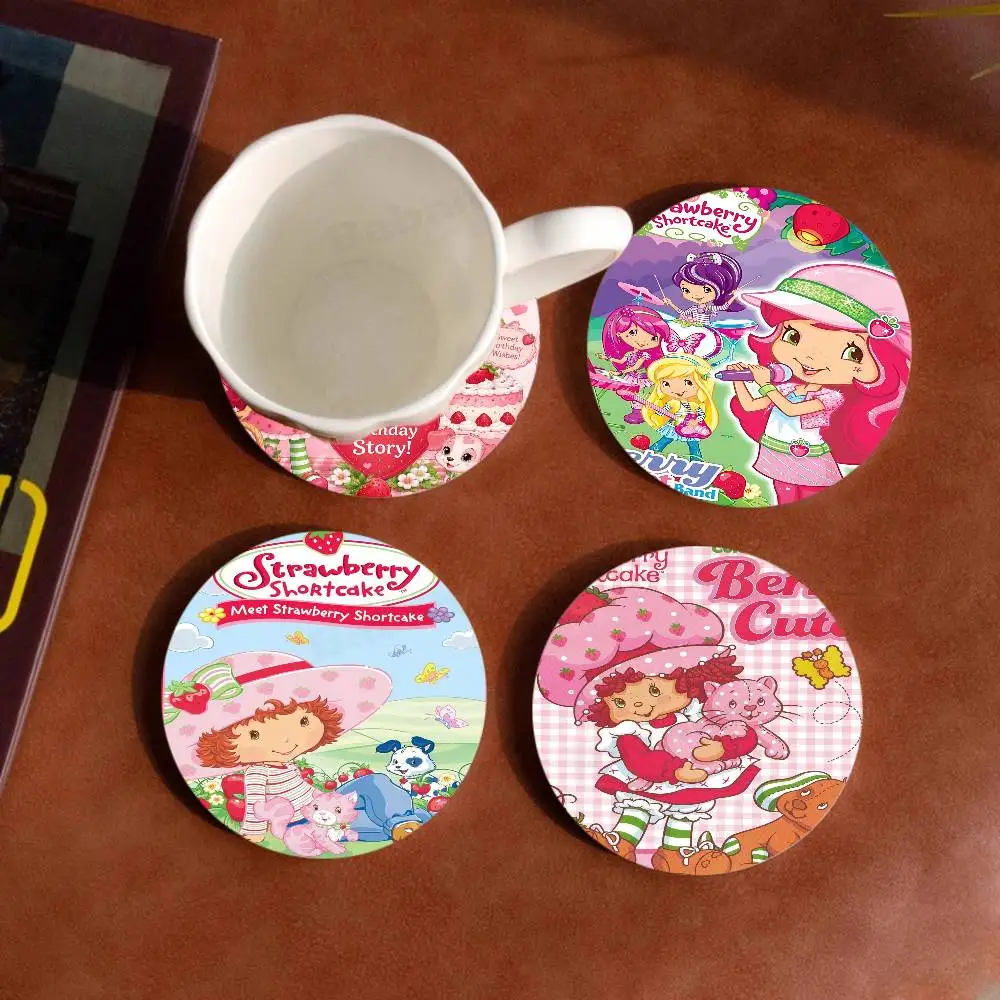 S-strawberry-shortcakeS Coaster Wooden Drink Tray Suitable for Restaurants and Coffee Shops Easy To Wash and Clean