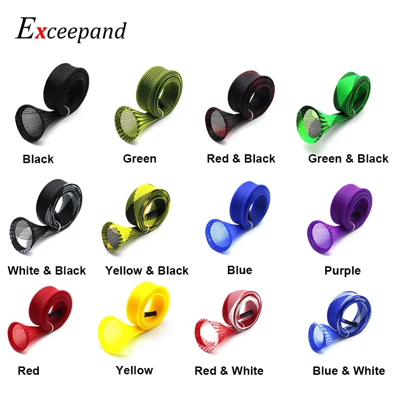 Exceepand Lot 5 x 32 mm Width 170cm Baitcasting Fishing Rod Sleeves Rod Covers Rod Jackets Pole Socks Tube Protector