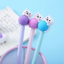 3 Piece Lytwtw's Cute Creative Cat Gel Pen Cartoon Kawaii Stationery Office School Supplies Sweet Pretty Lovely Cartoon Handles