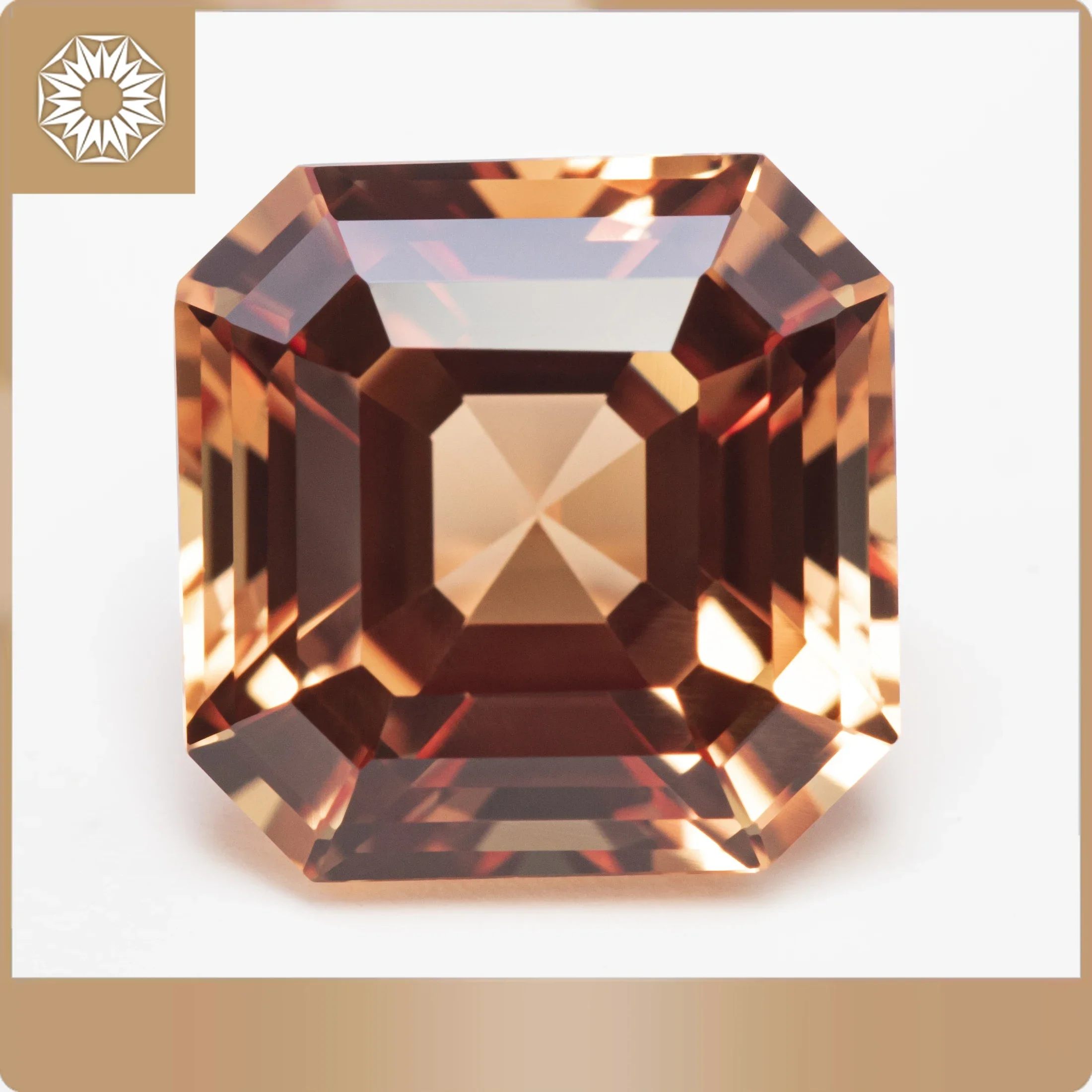 Top Lab Grown Sapphire Orange Square Asscher Cut VVS1 Gemstone Charms DIY for Jewelry Making Material Selectable AGL Certificate