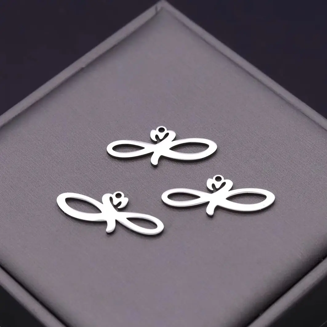 3pcs/lot Hollow Infinity Love Heart Charms Stainless Steel Pendant for Jewelry Making Keychains Necklace DIY Handmade Supplies